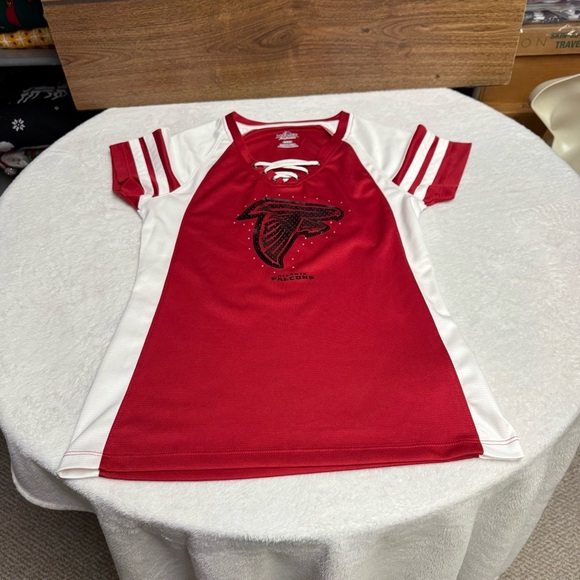 Majestic brand Atlanta Falcons NFL Red and White Sports Jersey size M - Picture 2 of 8